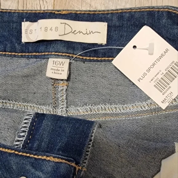 Cato Embroidered Denim Pencil Skirt with Fringe Hem - Picture 3 of 3